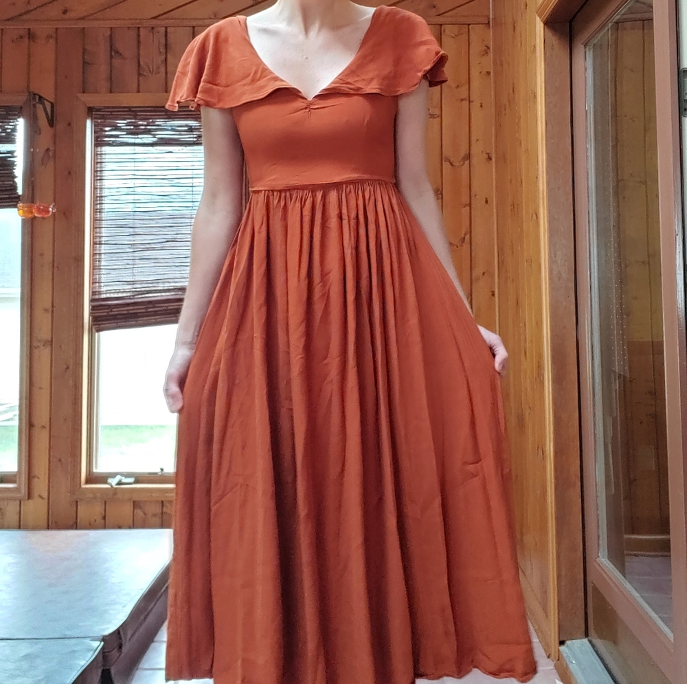 SOLD! Christy Dawn Monarch Dress, Rust, XS - Picture 11 of 15